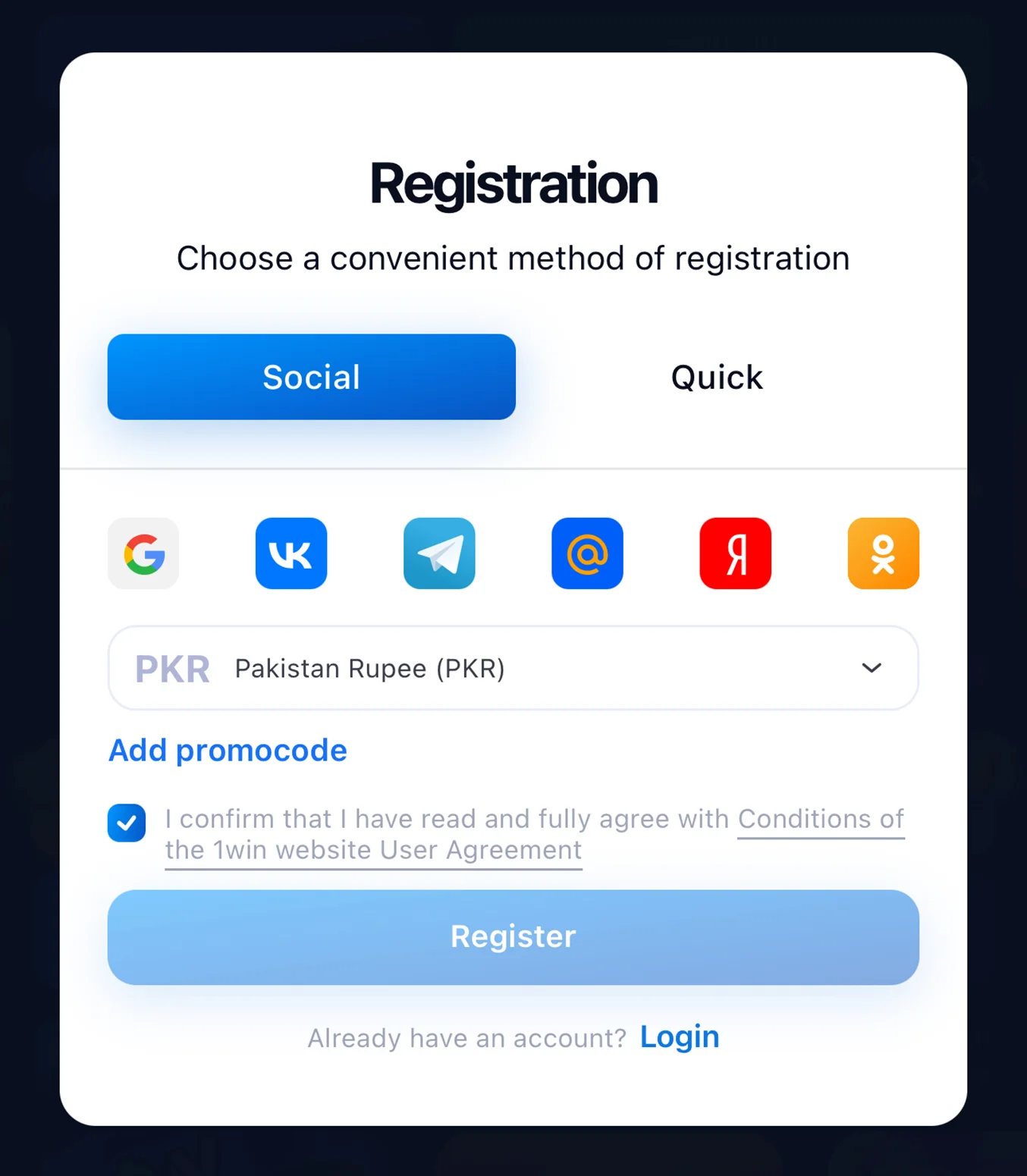 1win registration 1win registration